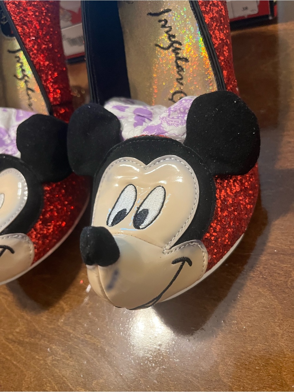 Irregular Choice/Disney “Oh Boy” Red Glitter Mickey Mouse Heels - Picture 9 of 10